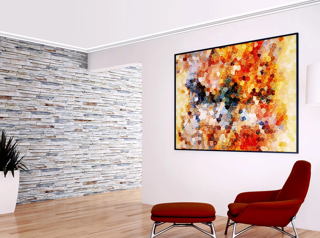 Sanca UP25 em poliestireno para Teto ou Parede, resistente à humidade, aplicada com cola